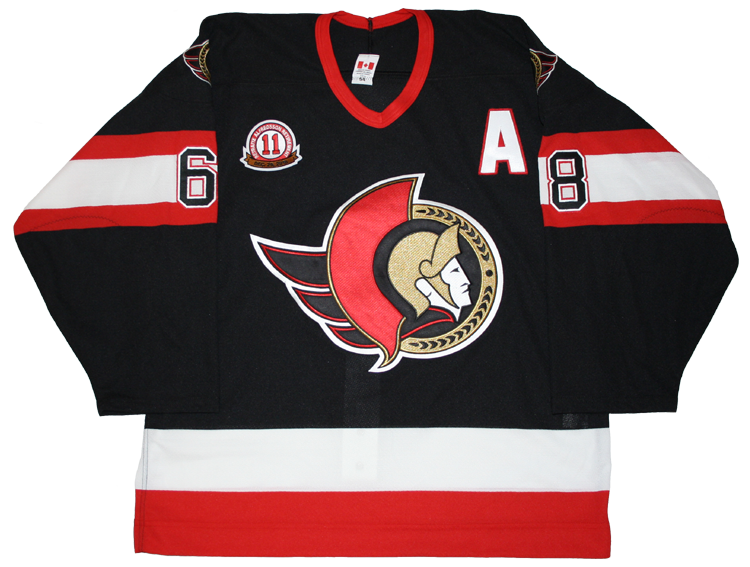 2016-17 Mike Hoffman Ottawa Senators Alfredsson Throwback Warmup